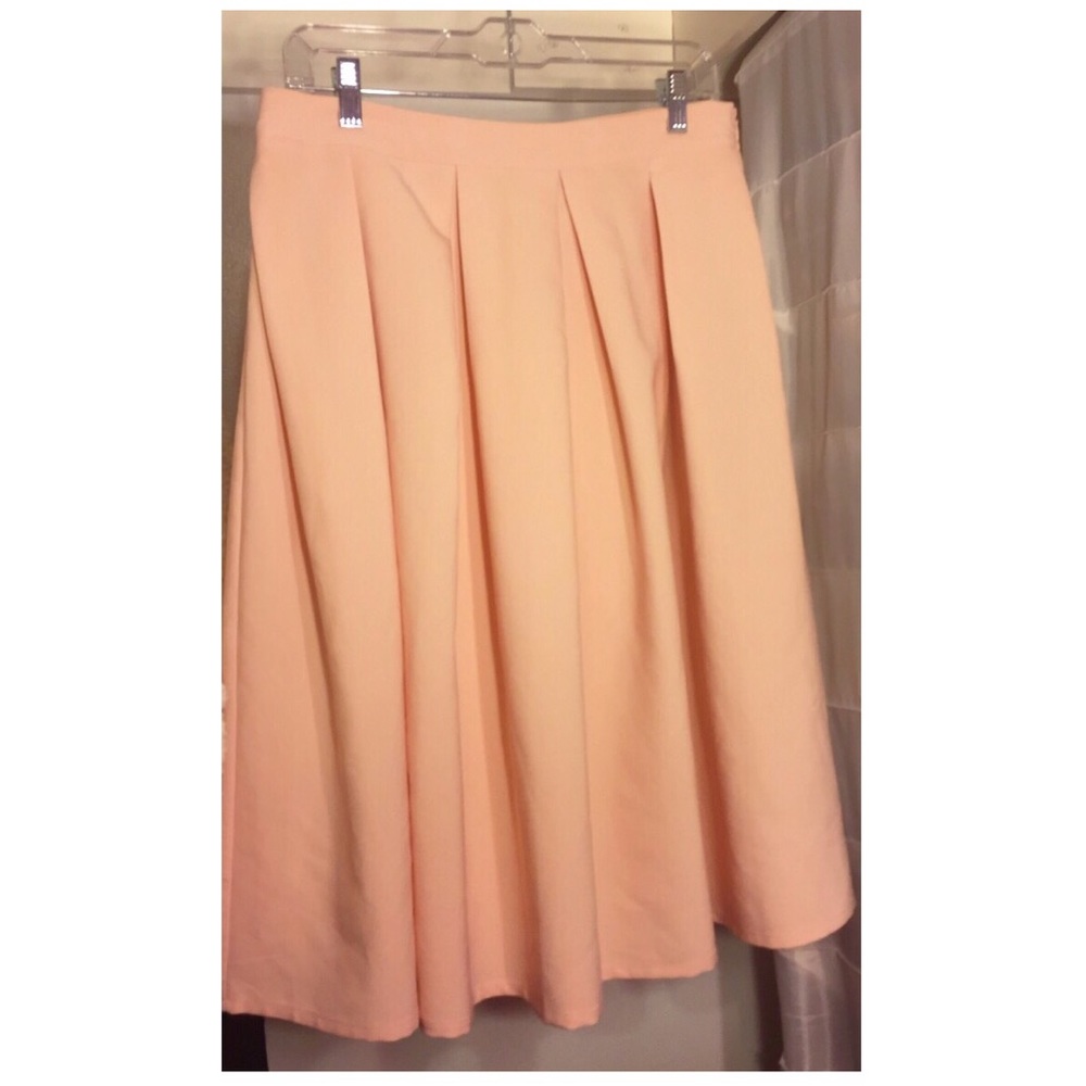 Blush Pink A-Line Flare Skirt